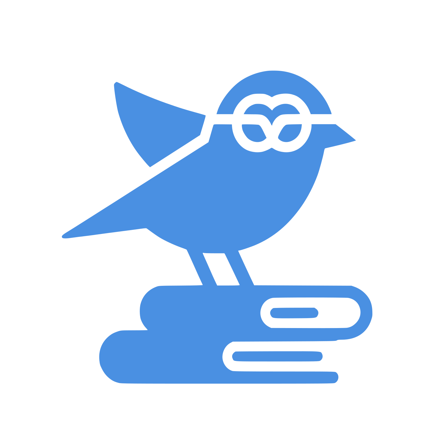 Bird with Glasses Logo #4A90E2