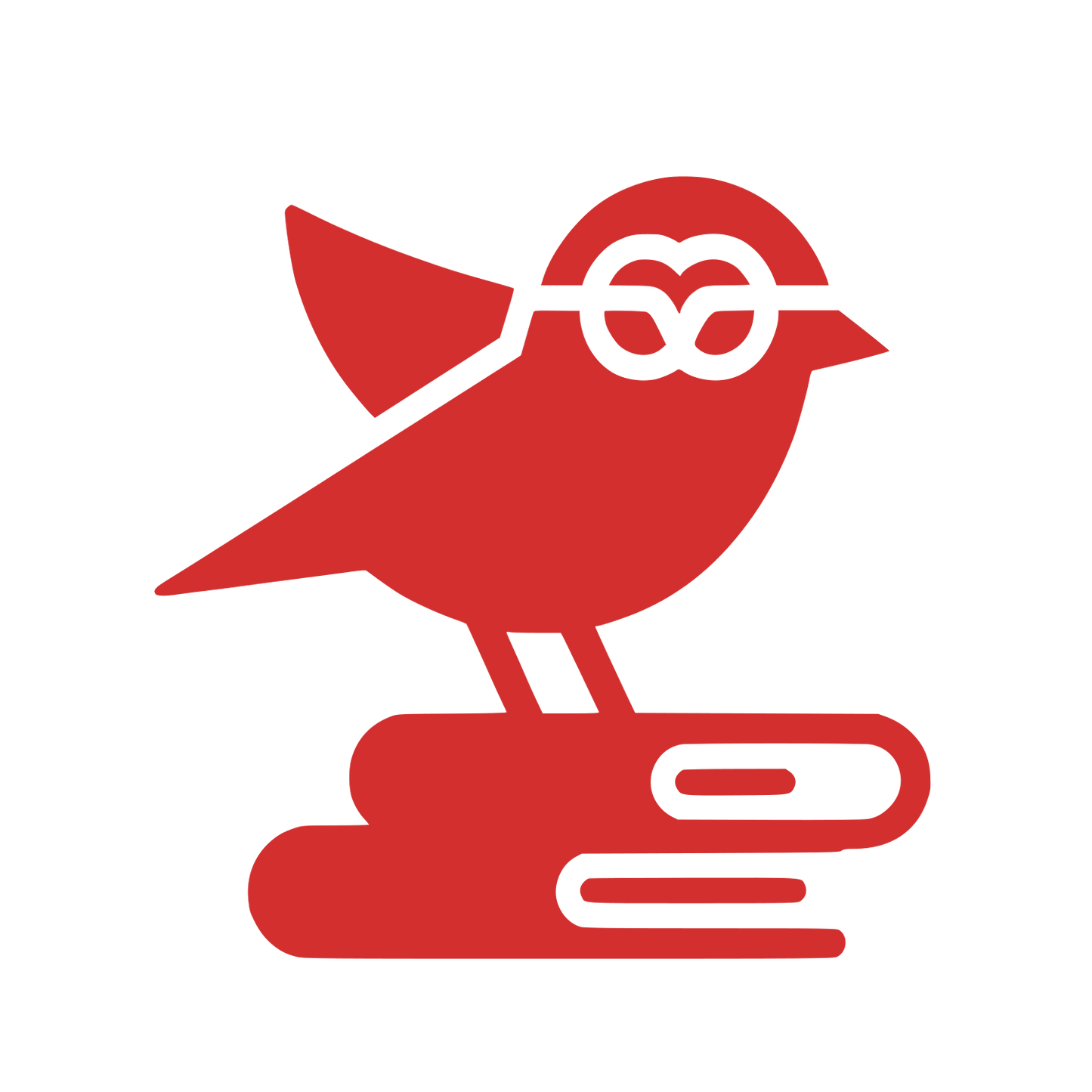 Bird with Glasses Logo #D32F2F