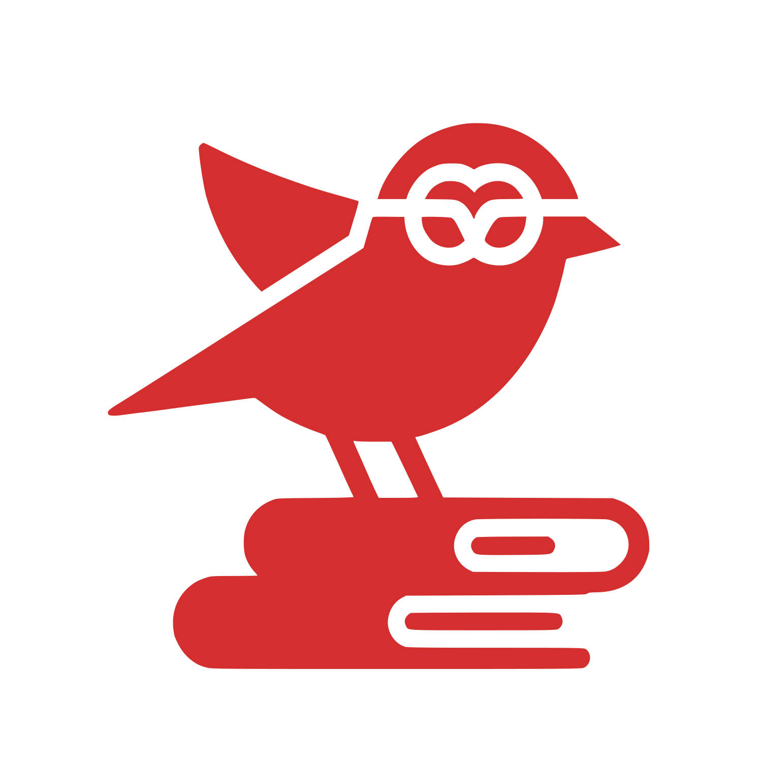 Bird with Glasses Logo #D32F2F
