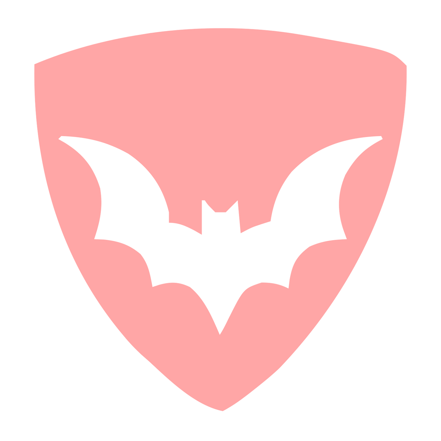 Bat Shield Emblem Logo #ffa6a6