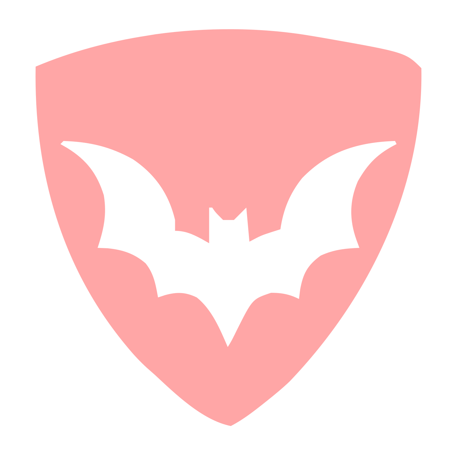Bat Shield Emblem Logo #ffa6a6