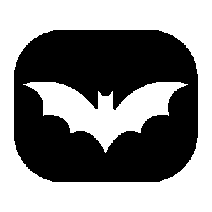Negative Space Bat Logo