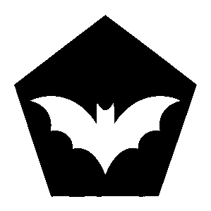 Negative Space Bat Logo