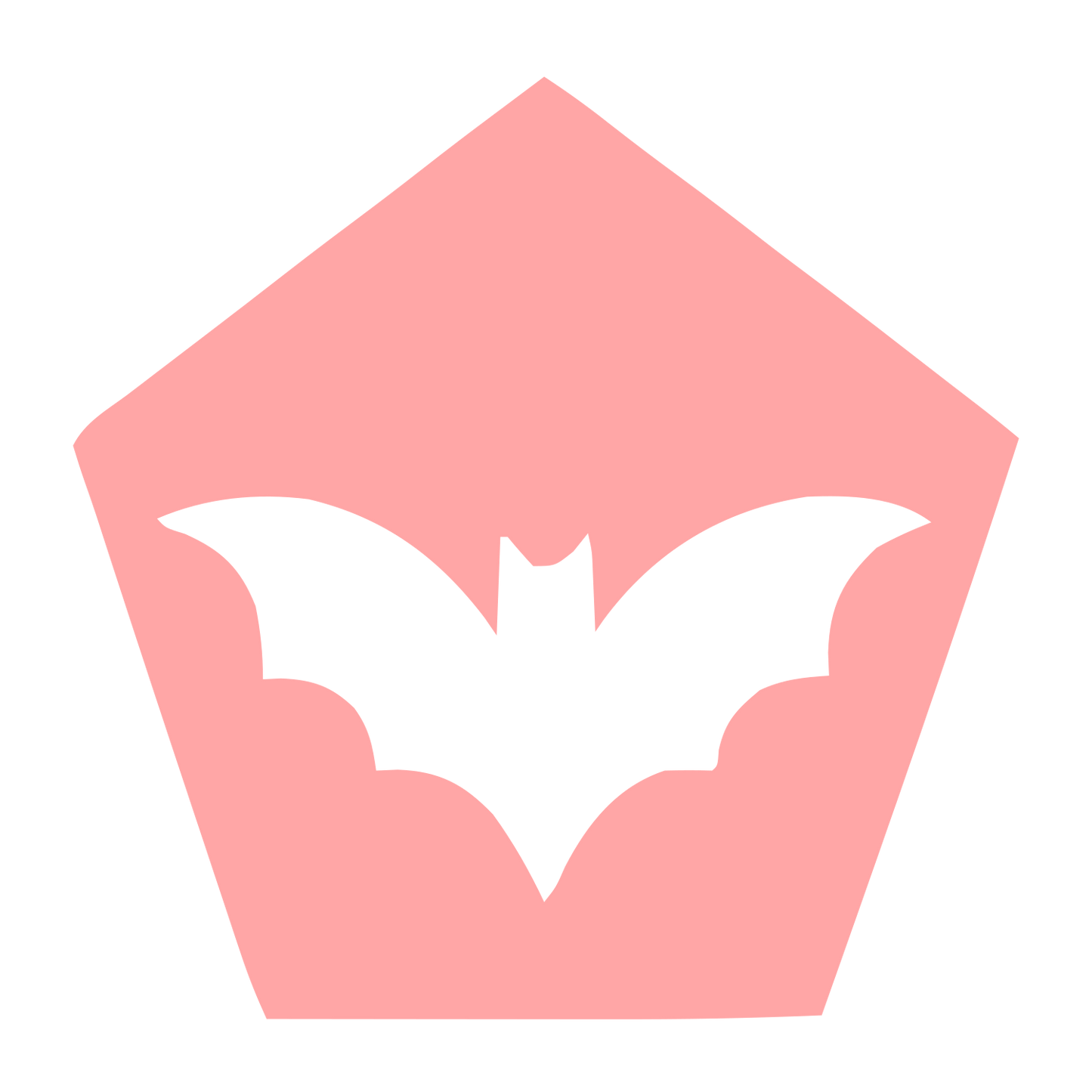 Negative Space Bat Logo #ffa6a6