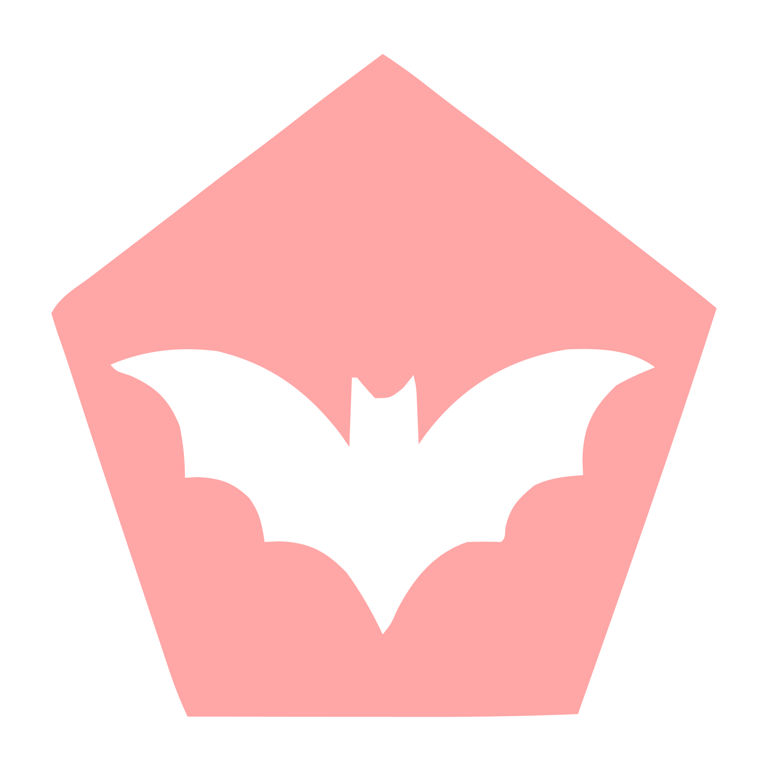Negative Space Bat Logo #ffa6a6