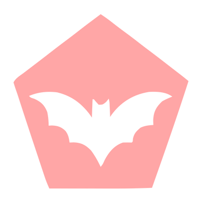 Negative Space Bat Logo #ffa6a6