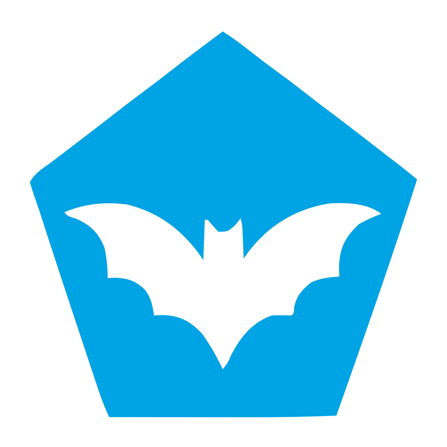 Negative Space Bat Logo #00a3e4