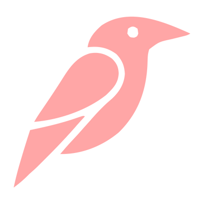 Bold Geometric Crow Logo #ffa6a6