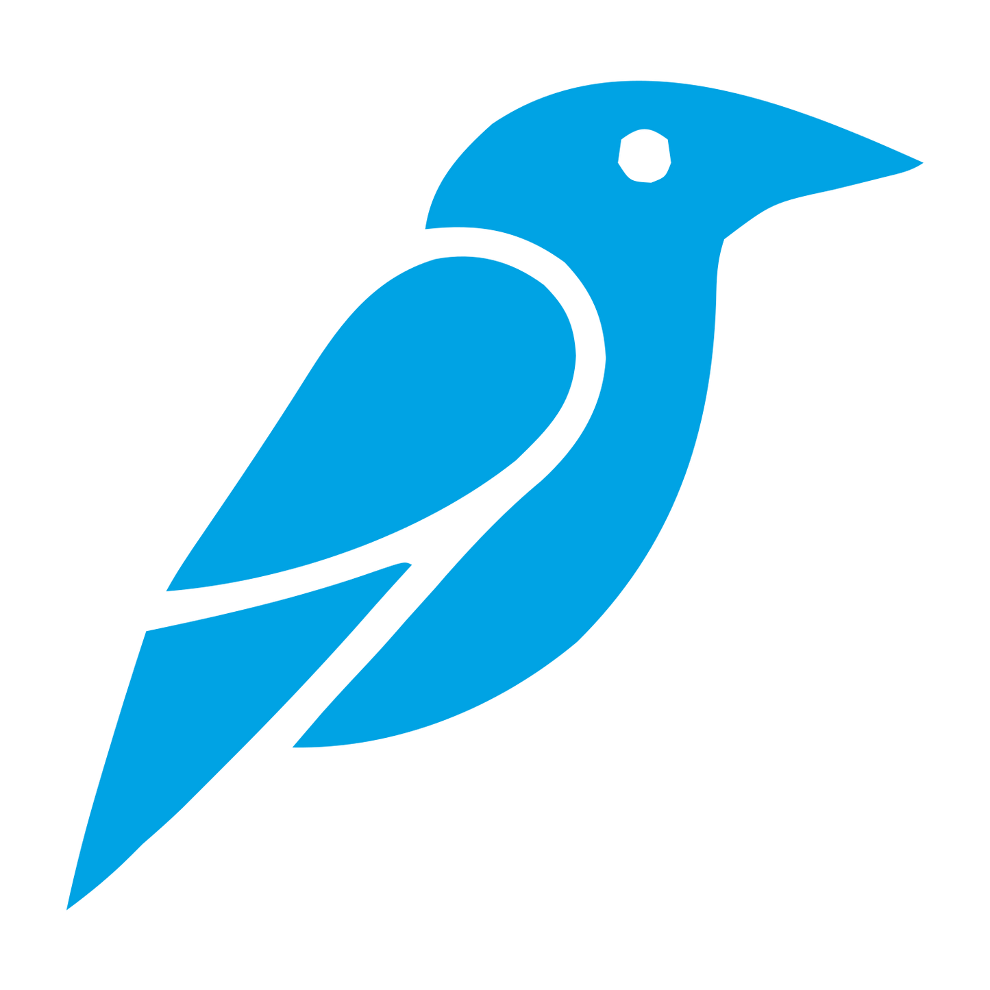 Bold Geometric Crow Logo #00a3e4