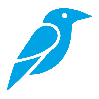 Bold Geometric Crow Logo #00a3e4