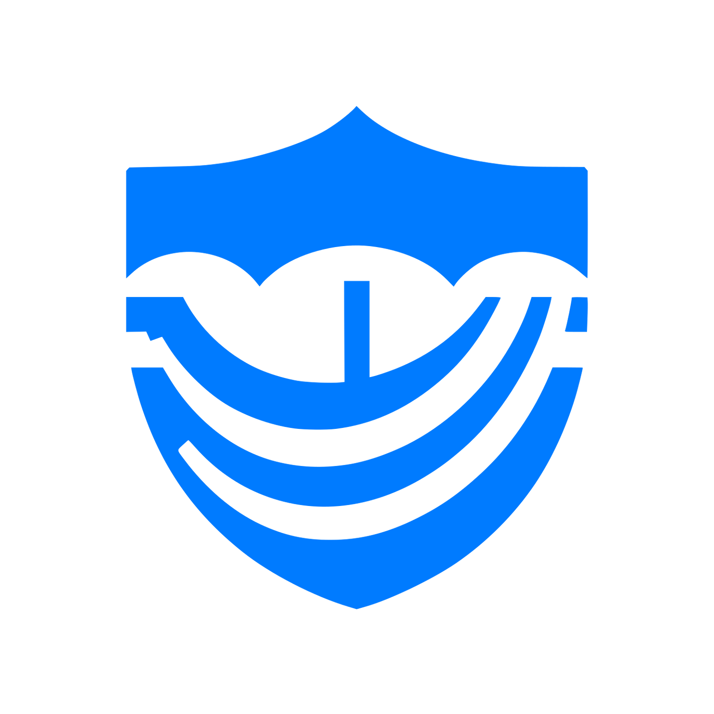 Shield Wave Logo #007bff