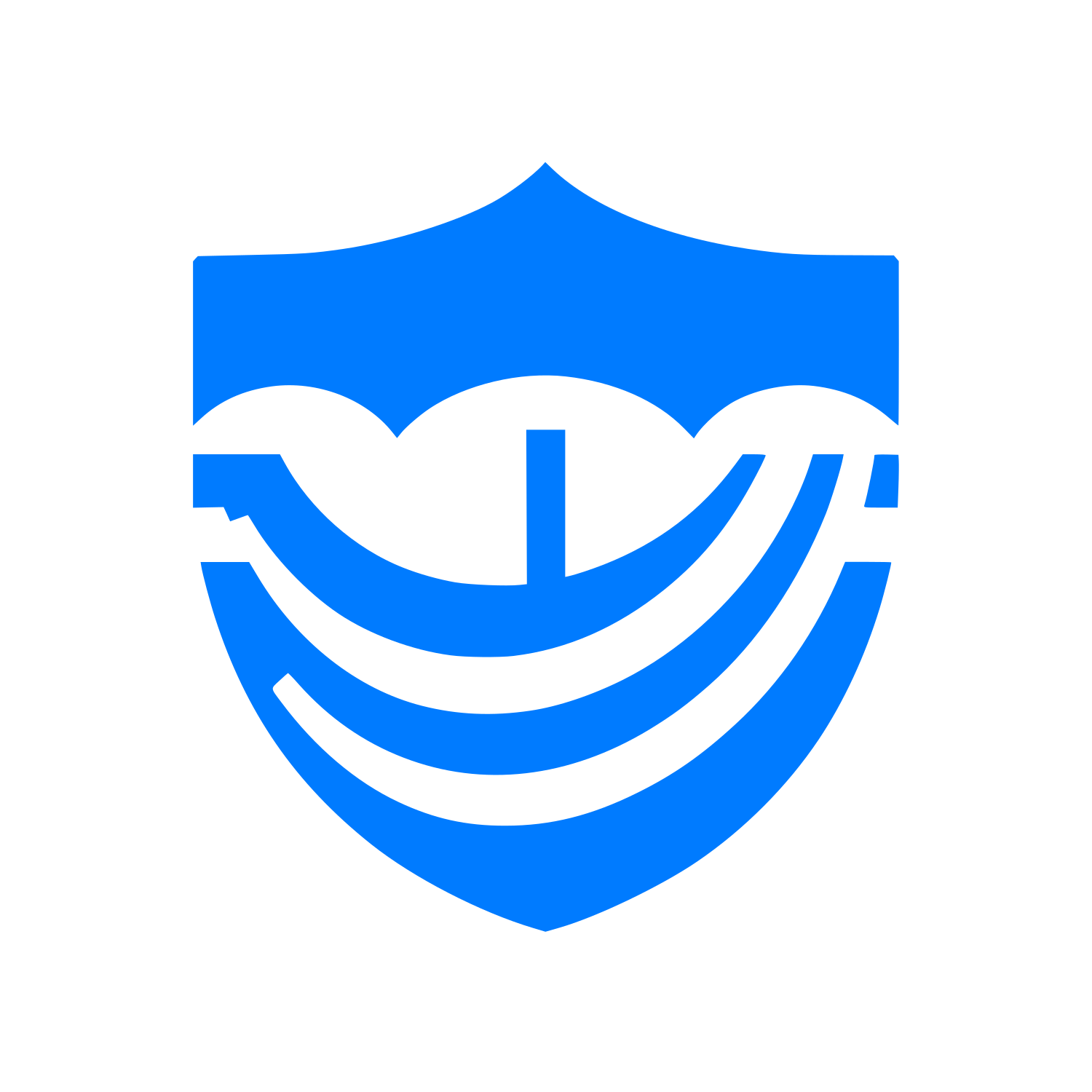 Shield Wave Logo #007bff