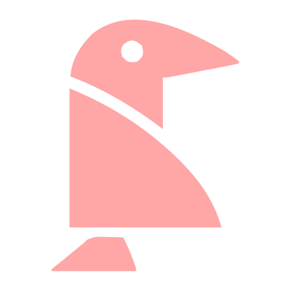 Bold Geometric Crow Logo #ffa6a6