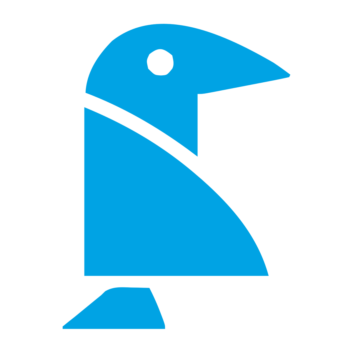 Bold Geometric Crow Logo #00a3e4