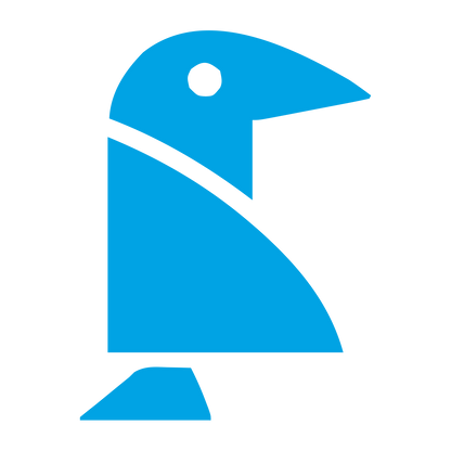 Bold Geometric Crow Logo #00a3e4
