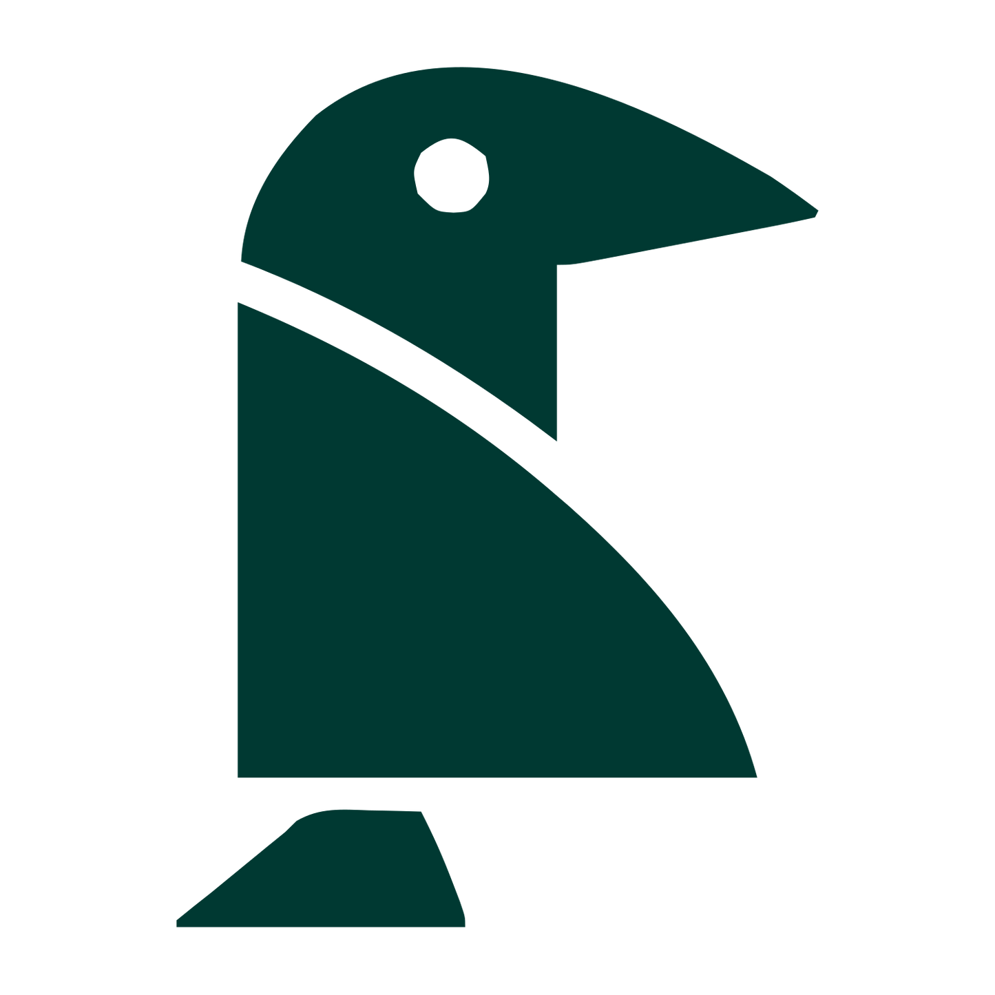 Bold Geometric Crow Logo #003932