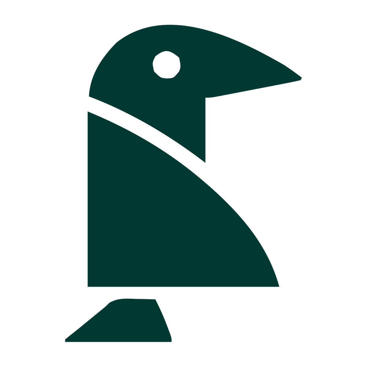 Bold Geometric Crow Logo #003932