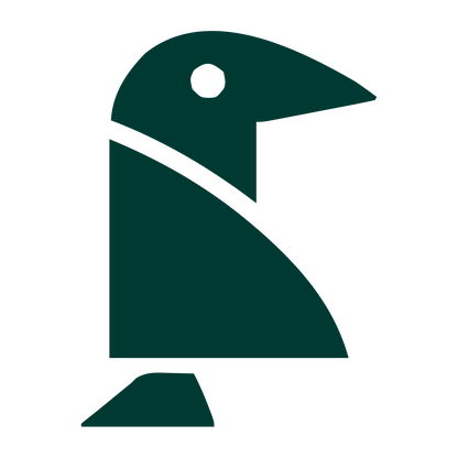 Bold Geometric Crow Logo #003932