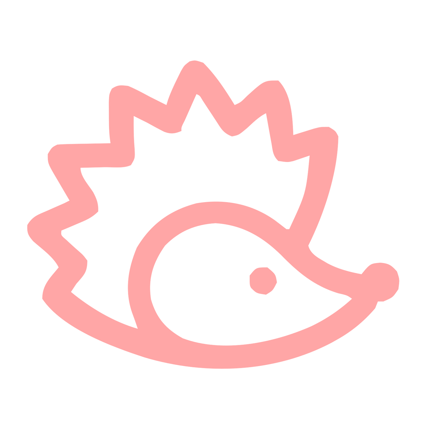 Monoline Hedgehog Logo #ffa6a6