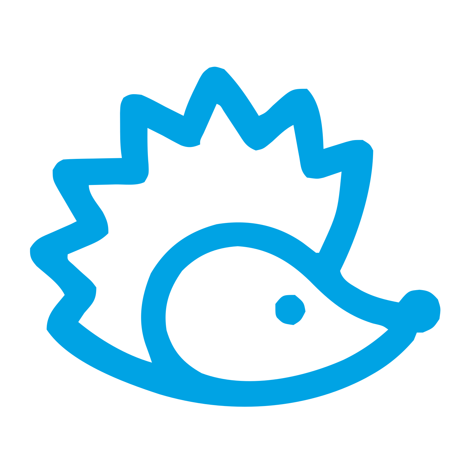 Monoline Hedgehog Logo #00a3e4