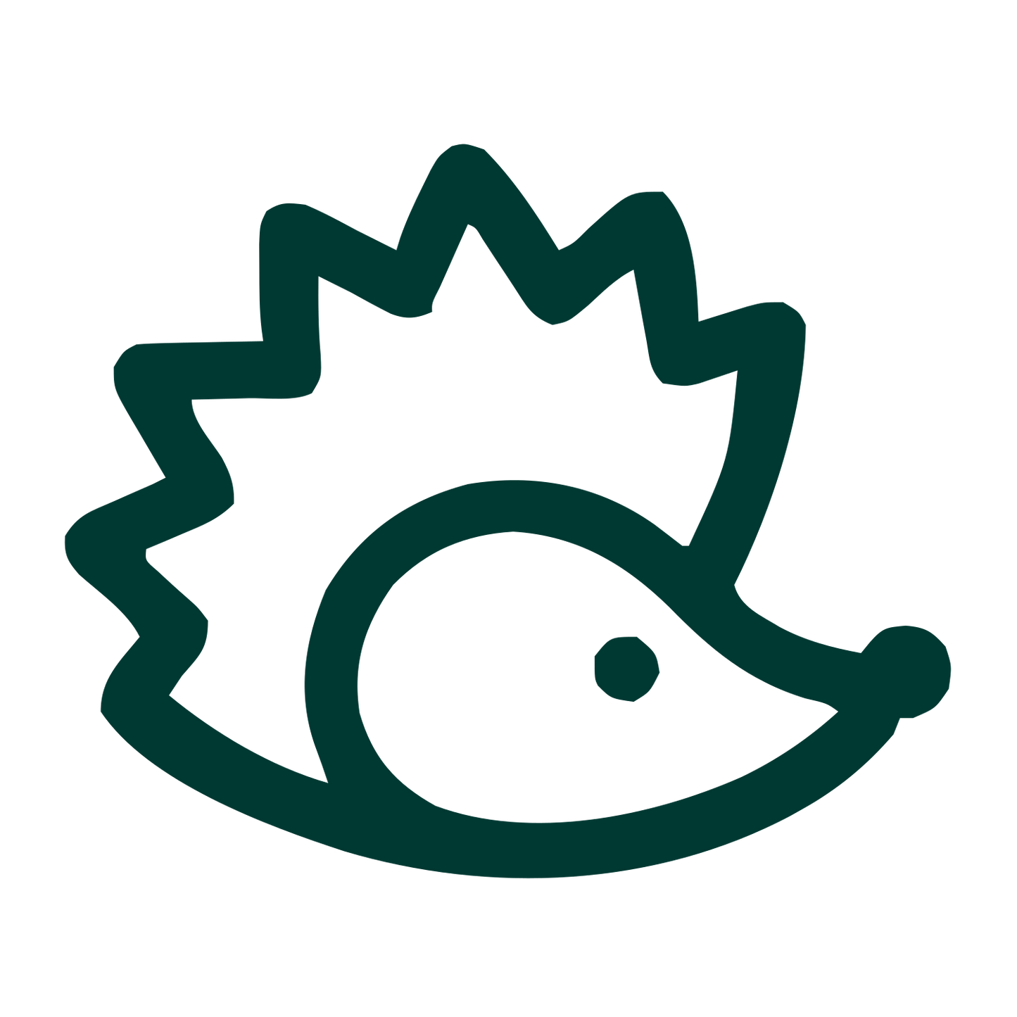 Monoline Hedgehog Logo #003932