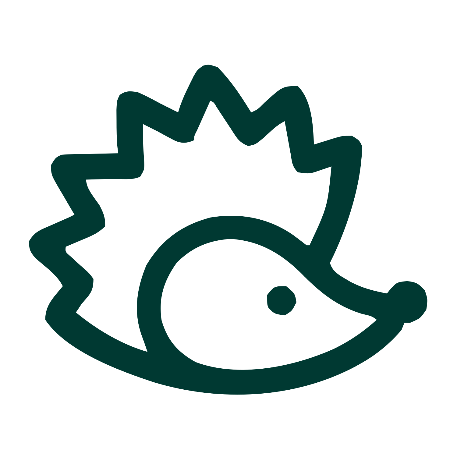 Monoline Hedgehog Logo #003932