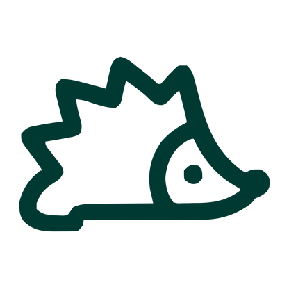 Monoline Hedgehog Logo #003932