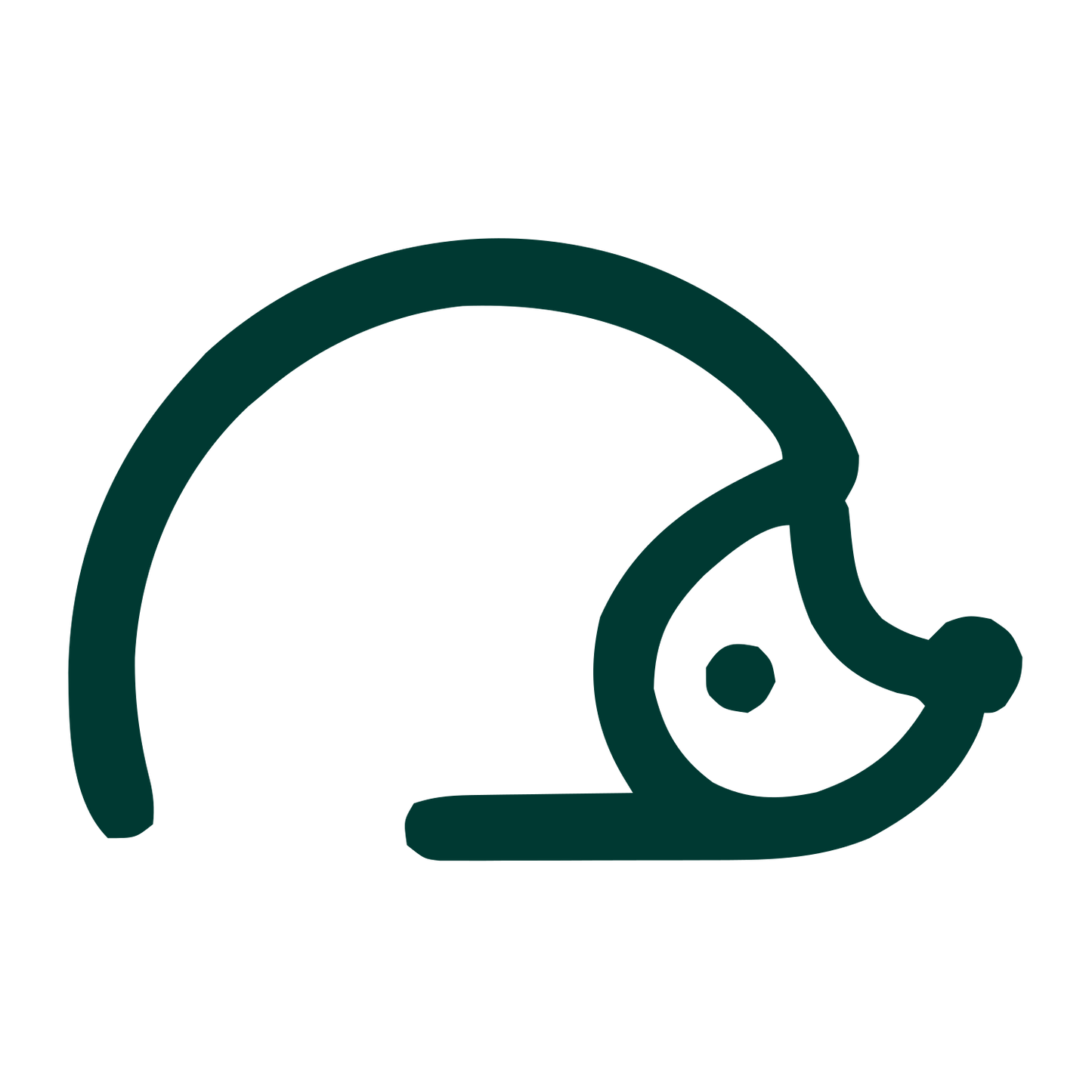 Monoline Hedgehog Logo #003932