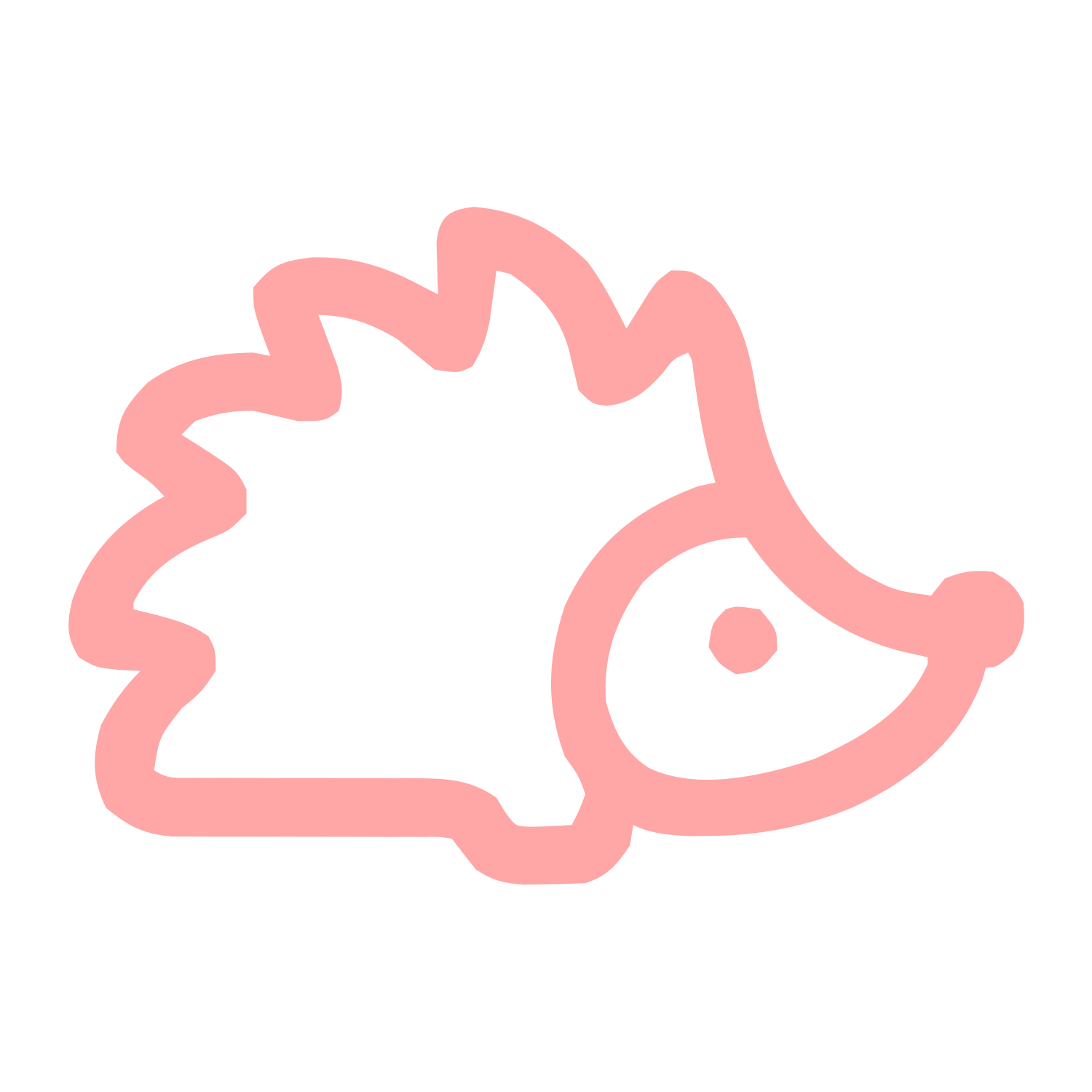 Monoline Hedgehog Logo #ffa6a6