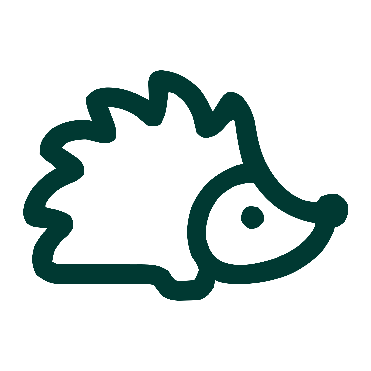 Monoline Hedgehog Logo #003932