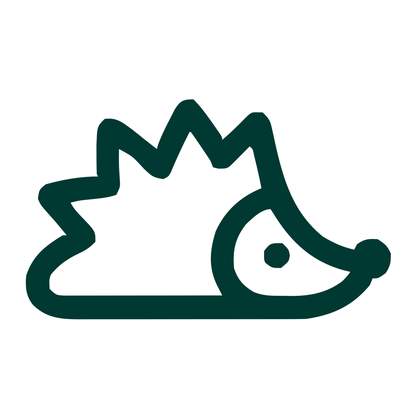 Monoline Hedgehog Logo #003932
