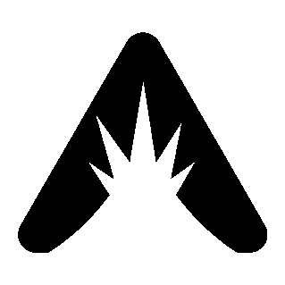 Triangle Eruption Negative Space Logo