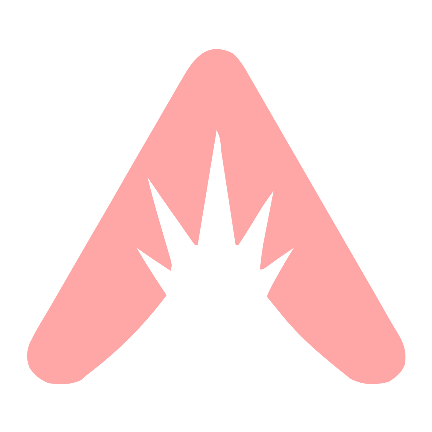 Triangle Eruption Negative Space Logo #ffa6a6