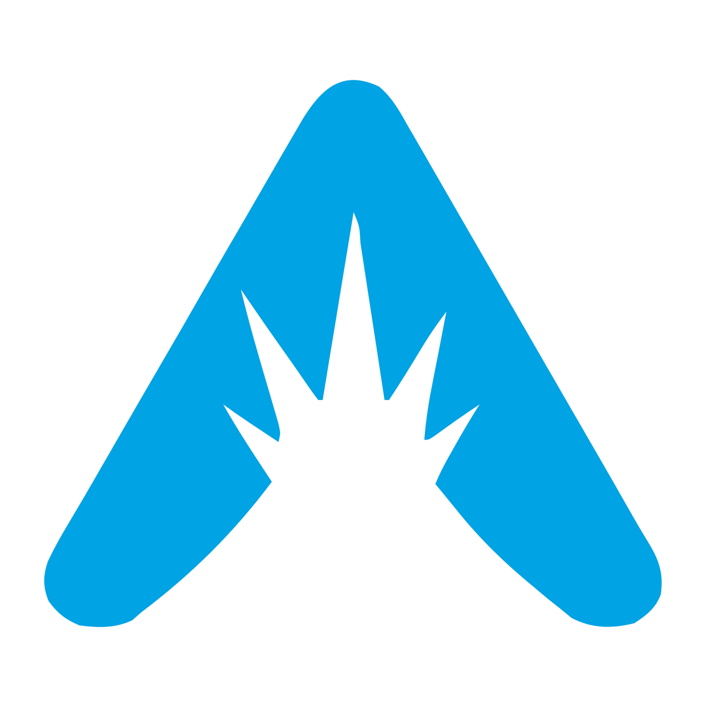 Triangle Eruption Negative Space Logo #00a3e4