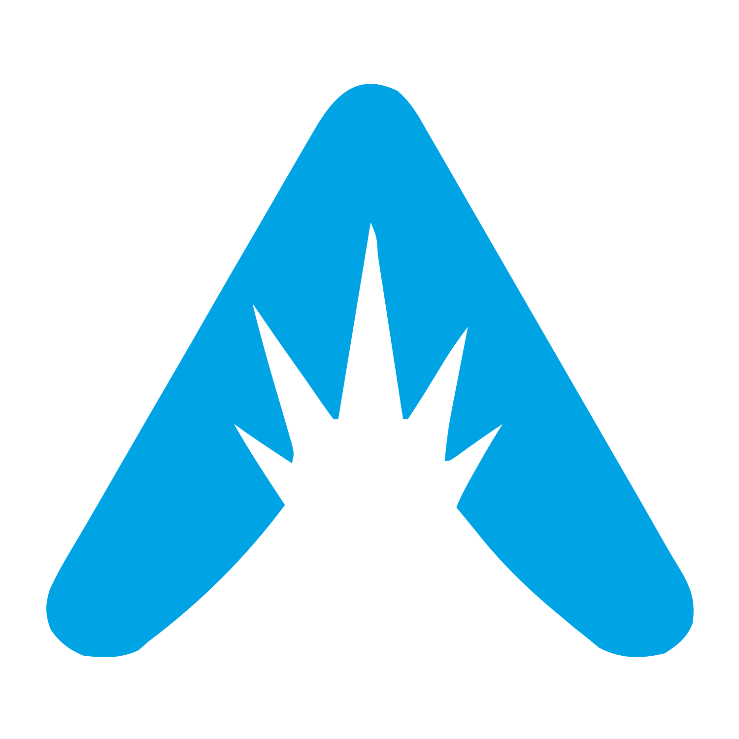 Triangle Eruption Negative Space Logo #00a3e4