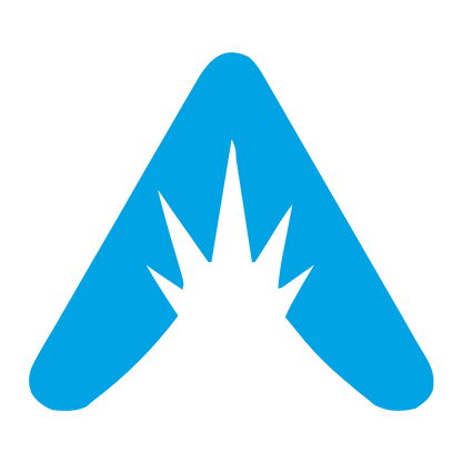 Triangle Eruption Negative Space Logo #00a3e4