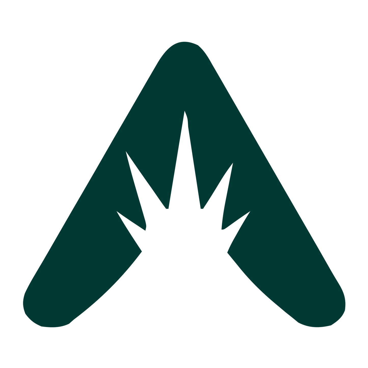 Triangle Eruption Negative Space Logo #003932