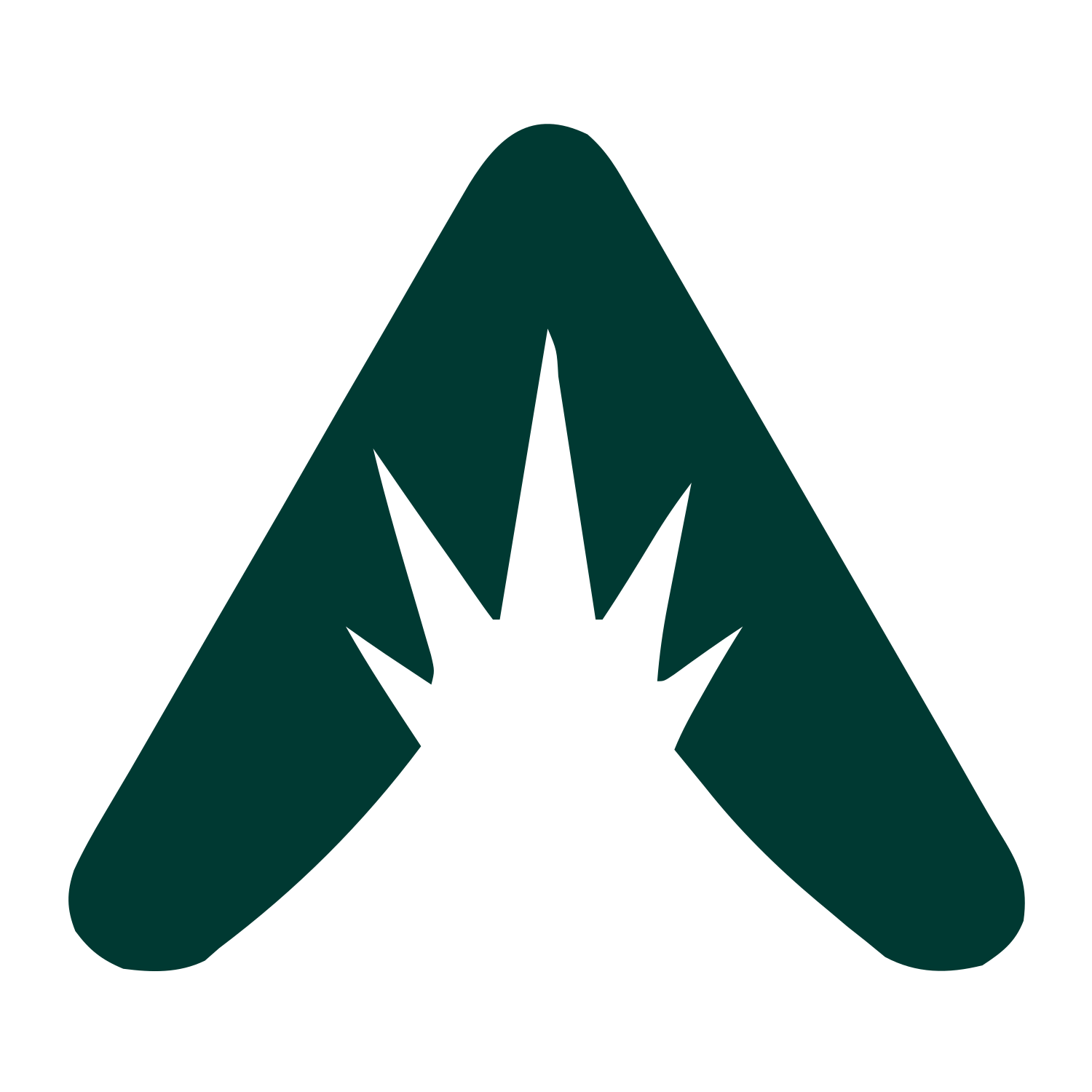 Triangle Eruption Negative Space Logo #003932