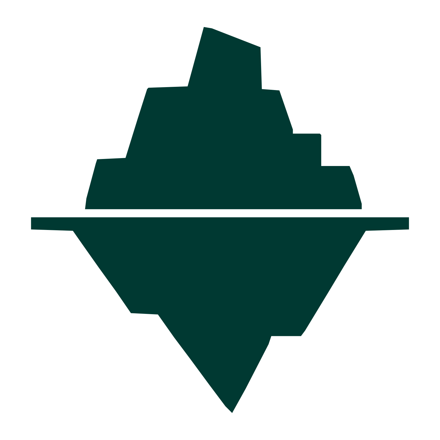 Iceberg Split Logo #003932