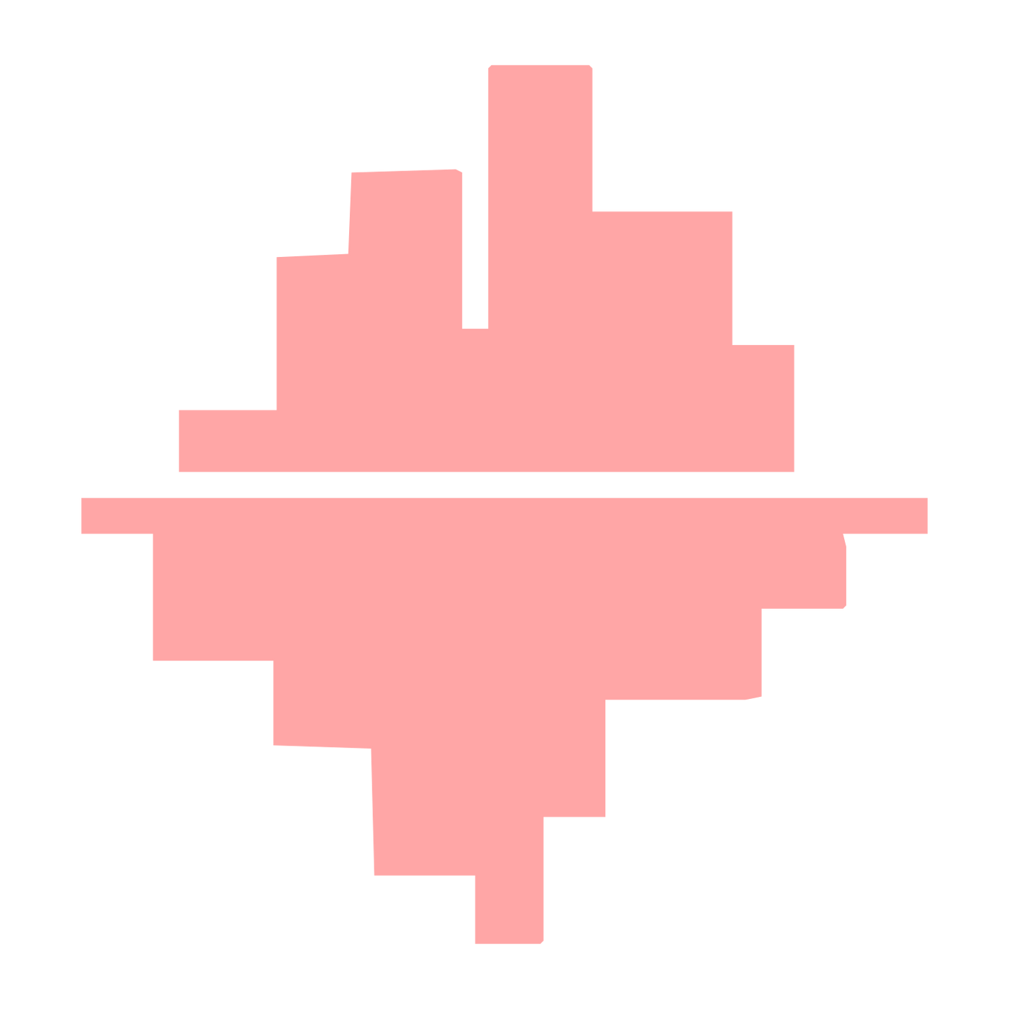 Pixel Iceberg Logo #ffa6a6