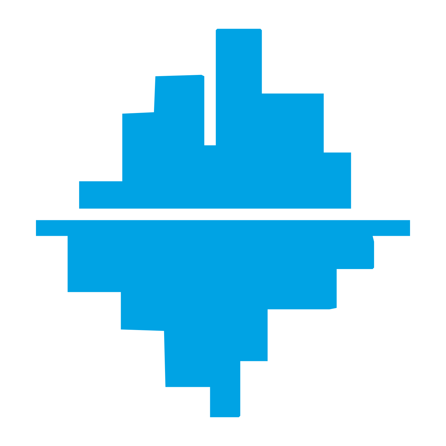 Pixel Iceberg Logo #00a3e4