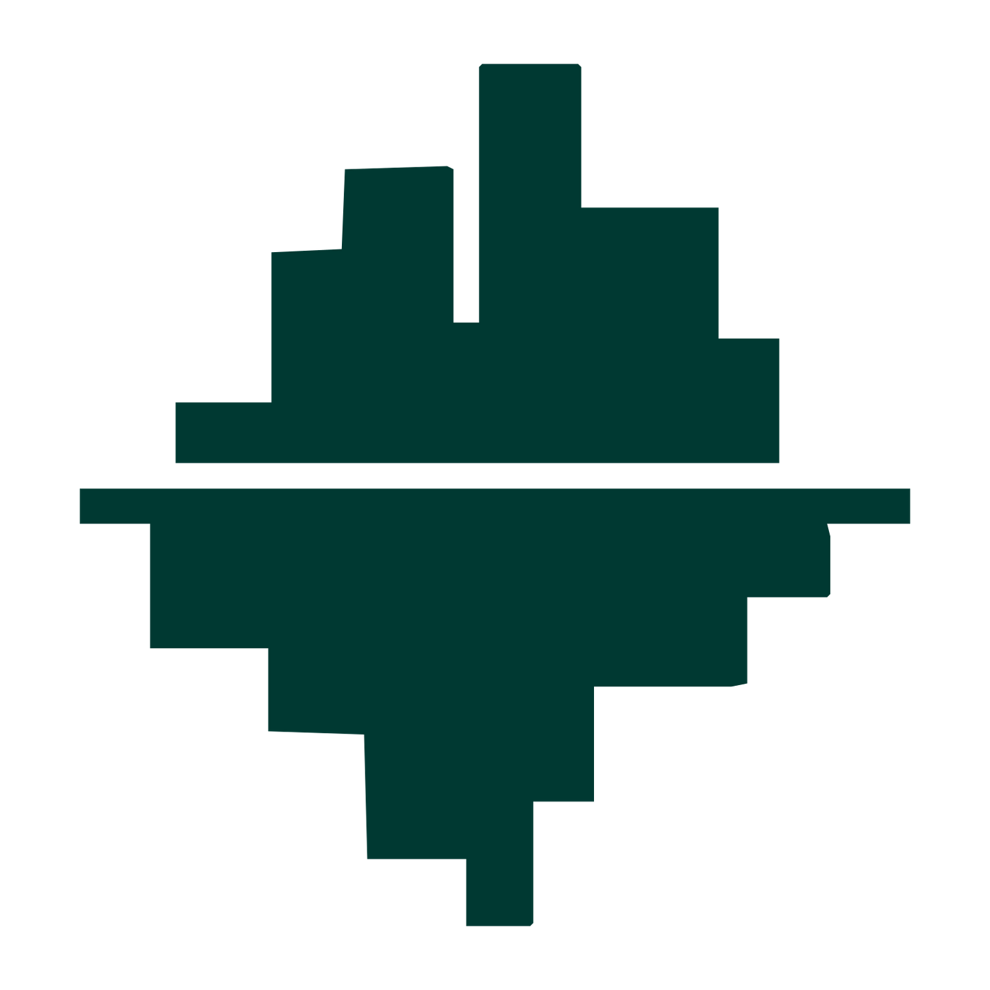 Pixel Iceberg Logo #003932