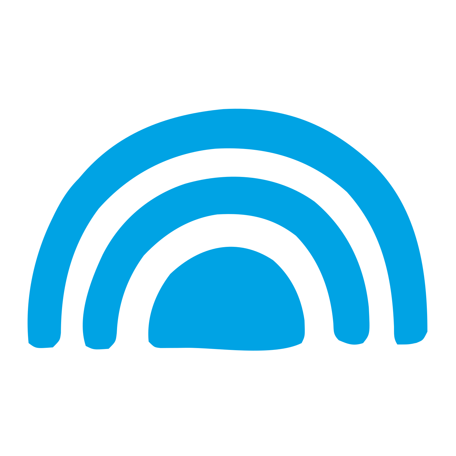 Hand-Drawn Rainbow Arc Logo #00a3e4