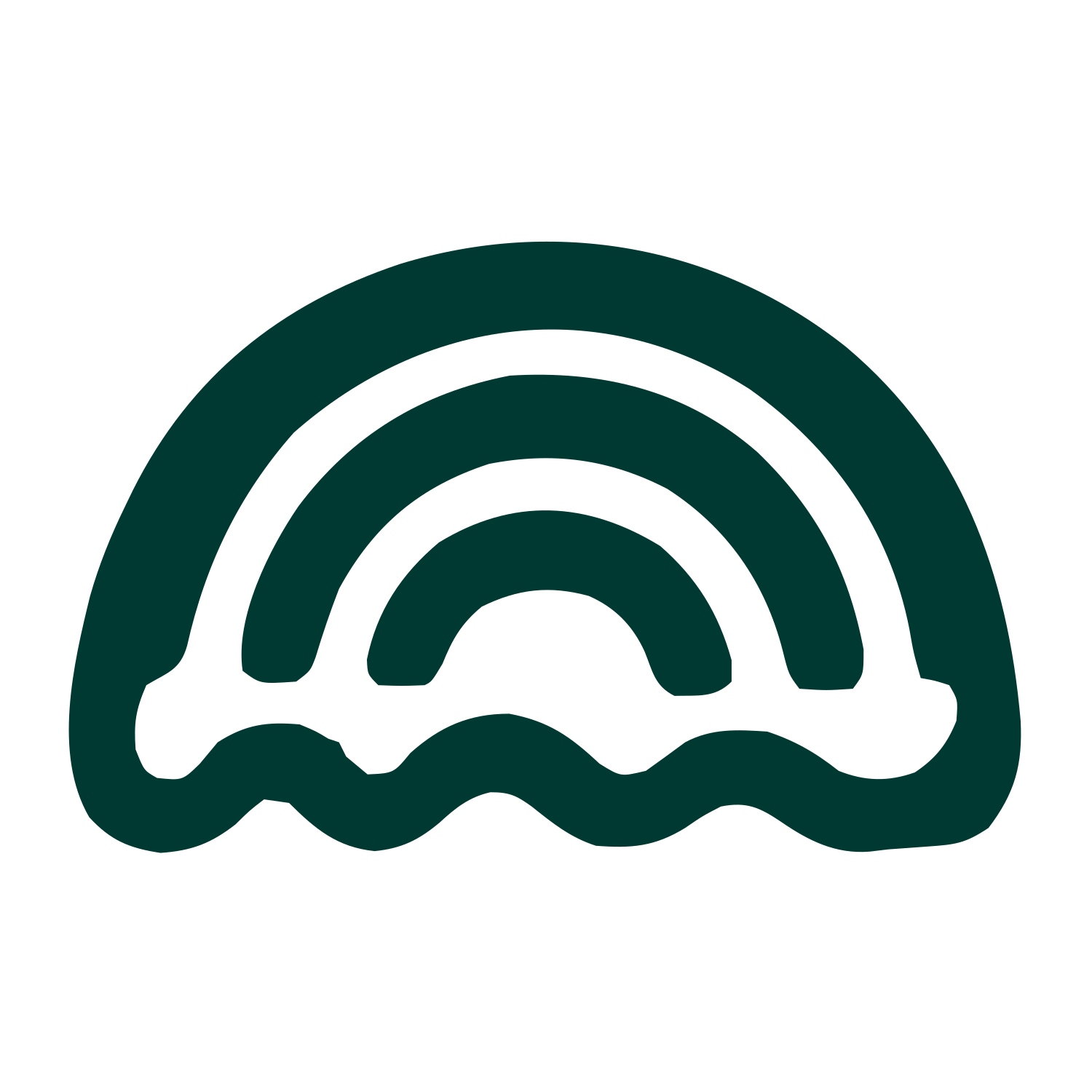 Hand-Drawn Rainbow Wave Logo #003932