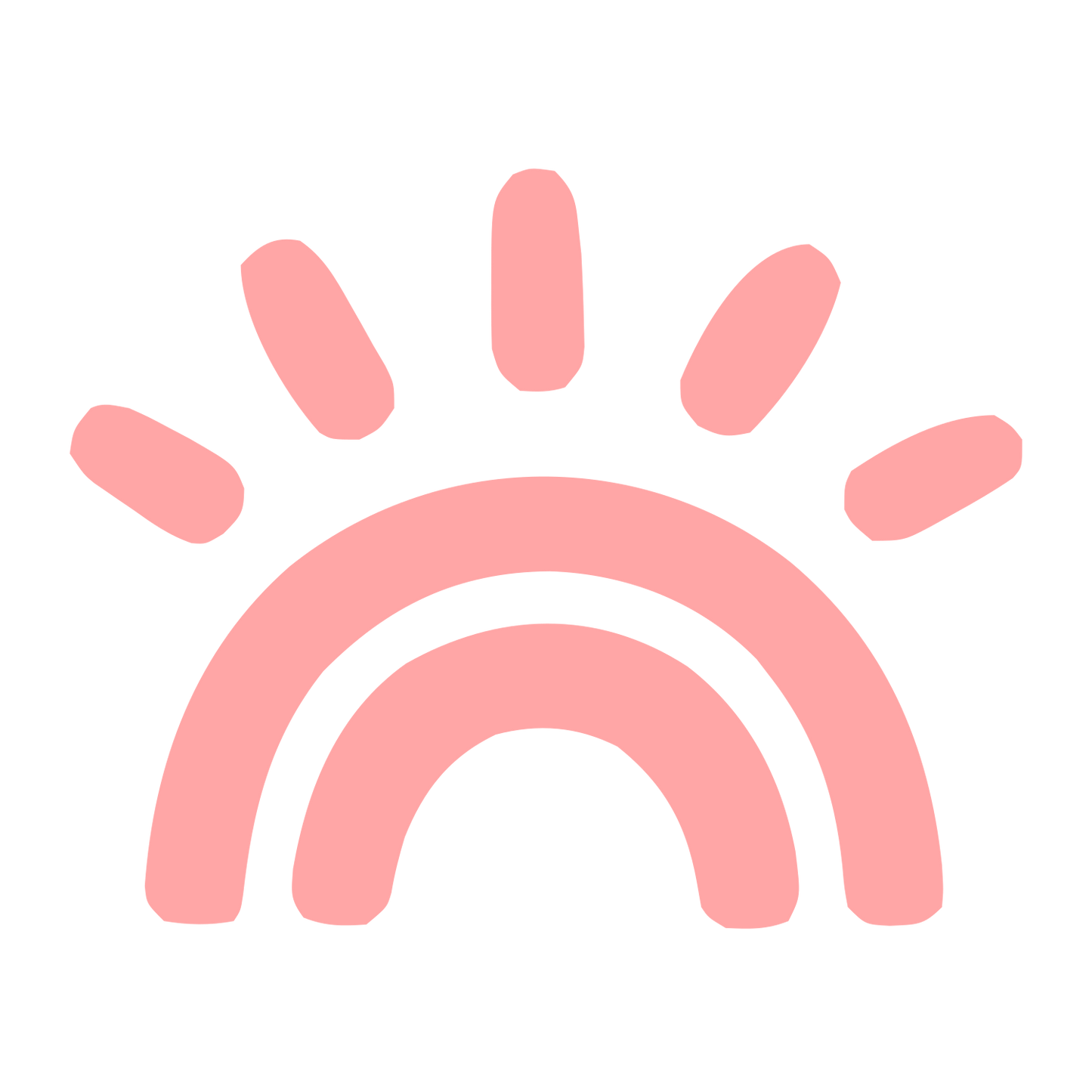 Hand-Drawn Sunshine Rainbow Logo #ffa6a6