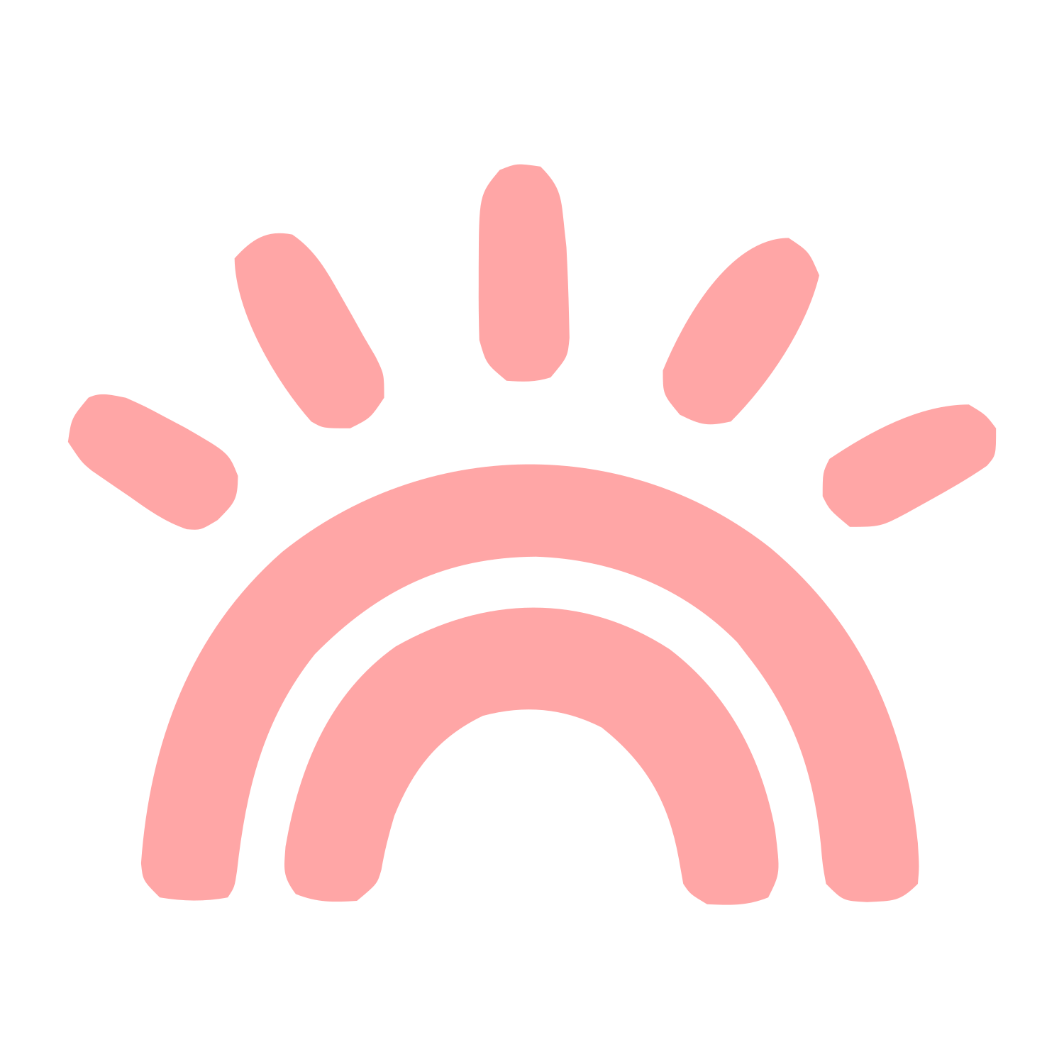 Hand-Drawn Sunshine Rainbow Logo #ffa6a6