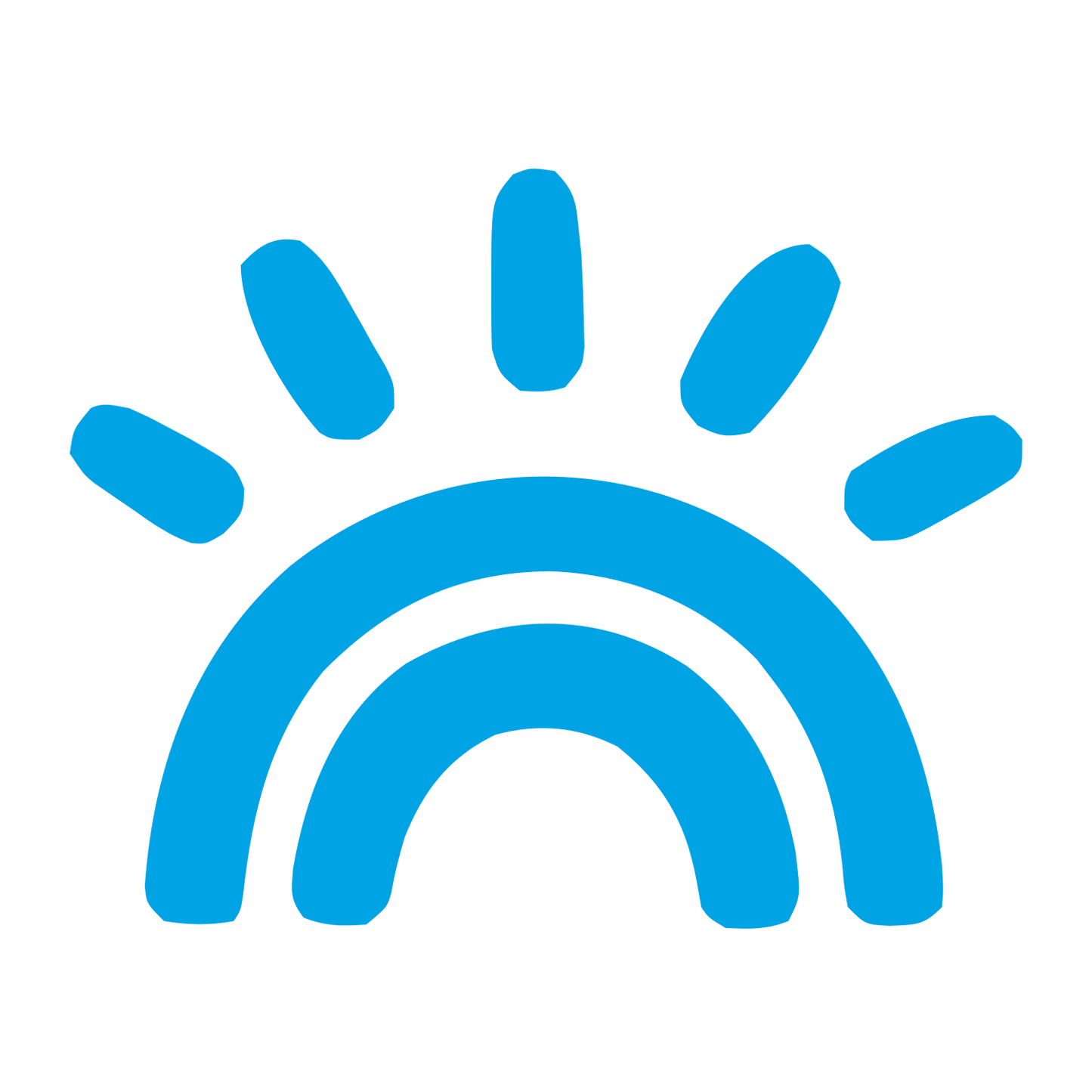 Hand-Drawn Sunshine Rainbow Logo #00a3e4