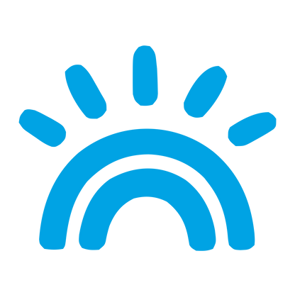 Hand-Drawn Sunshine Rainbow Logo #00a3e4