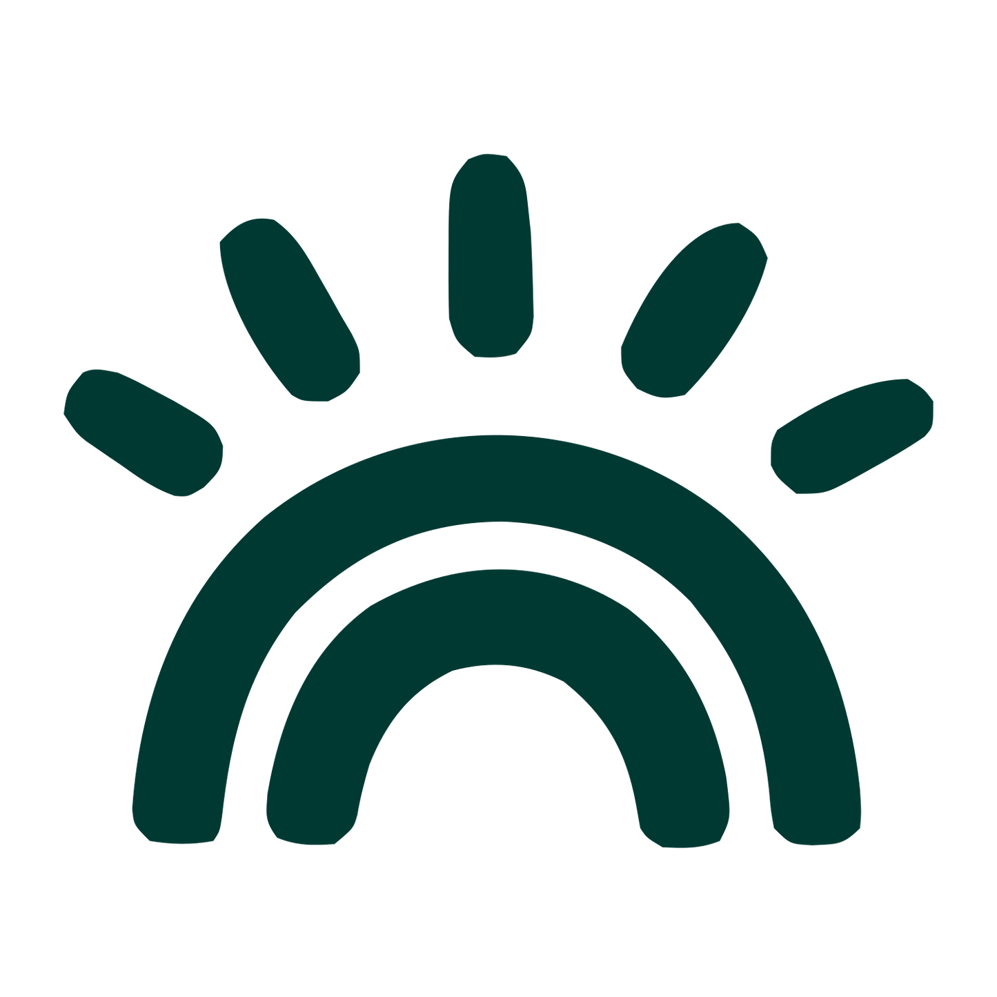 Hand-Drawn Sunshine Rainbow Logo #003932