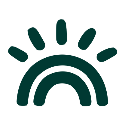 Hand-Drawn Sunshine Rainbow Logo #003932